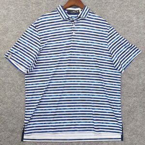 Ralph Lauren RLX Polo Shirt Mens Large Striped Golf Performance Lightweight Camo
